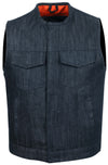 Cut off Black Denim Mens Vest Waiscoat-Gilet Biker Motorcycle Son of Anarchy