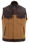 Sons of Anarchy Tan Denim & Brown Leather Vest Gilet Waistcoat Diamond