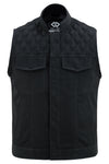 Sons of Anarchy Black Denim Vest Gilet Waistcoat Diamond Quilted Stitch