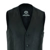 Harley Style Classic Motorcycle Leather Waistcoat in Black and Tan